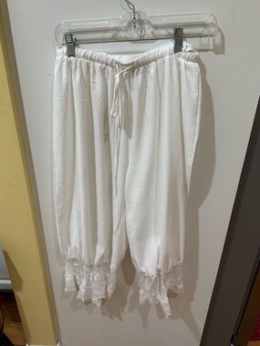 Bloomers Pants White Lace Trim